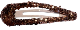 Klik klak haarspeldje rosé gold met glitters 5cm, per stuk