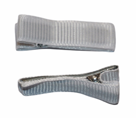 Alligator haarclipje 10x35 mm wit, per stuk