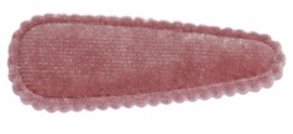 Kniphoesje fluweel oudroze,  5 cm