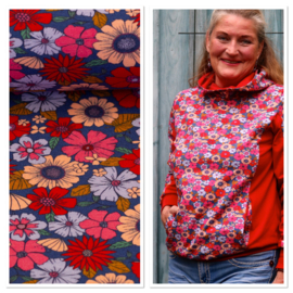Tricot: Jona blauw gebloemd (Swafing), per 25 cm