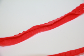 Elastische biaisband met schulprandje brandweerrood 10mm per 0,5 meter