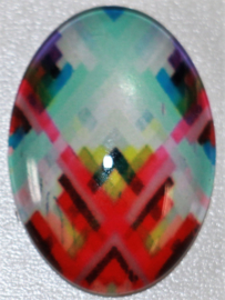 Glas flatback cabochon multi color 18 x 25 mm