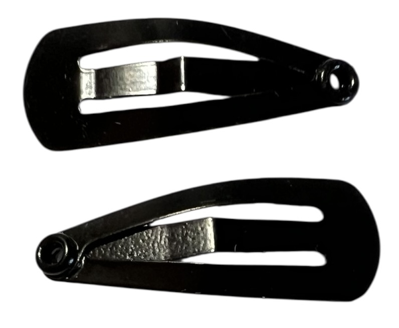 Klik-klak haarspeldje zwart  2 cm, per stuk