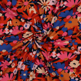 Tricot GOTS: pop blossom navy by NERIDA HANSEN, per 25 cm