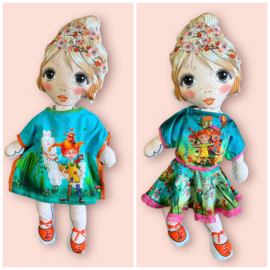 Panel digitale tricot: Voor het maken van pop met kleertjes 75x150 cm Stenzo