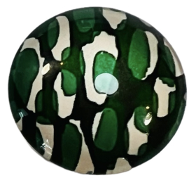 12 mm glascabochon abstract groen, per 2 stuks