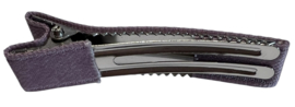 Alligator haarclipje 50x10 mm met stof bekleed; mauve