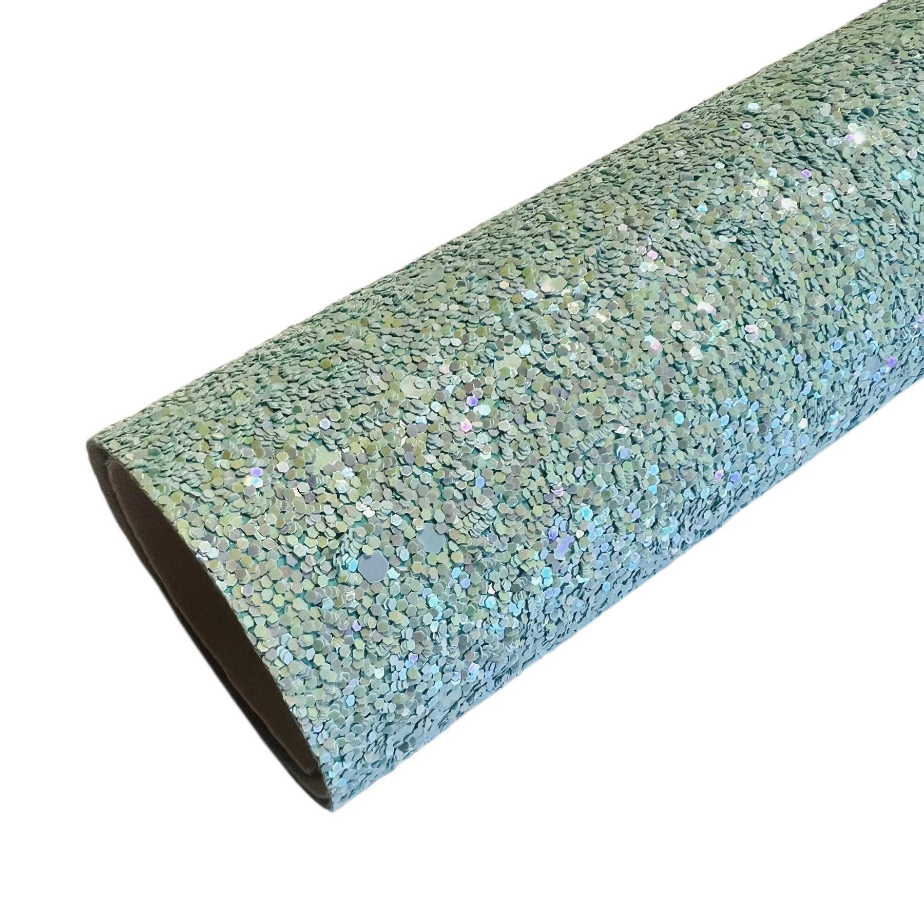PU leer A4 lapje; glitter mint