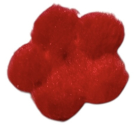 Pluche bloemetje 15mm rood