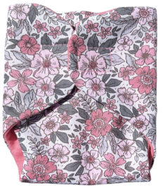 Luiertje BABY born gebloemd roze/grijs/wit