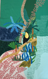 Panel digitale tricot: 3 luik Colourful Jungle 75x150 cm Stenzo