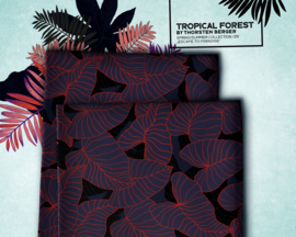 Viscose (geweven): Tropical forest by Thorsten Berger (Swafing), per 25 cm