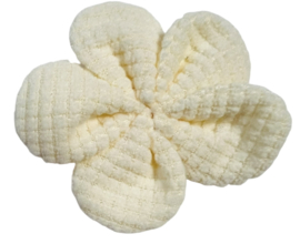 Applicatie bloem ribbel 50 mm creme