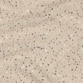 Teddy sequins: ecru, per 25 cm