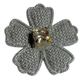 Bloemetje met steentje donkergrijs 23 mm