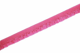 Elastisch roezel bandje neon roze 12mm, per 0,5m
