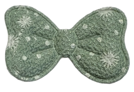 Strik applicatie met sneeuwvlokjes 40x25 mm, oudgroen