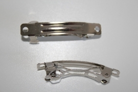 French Barrette clips 5 cm zilverkleur per 10 stuks