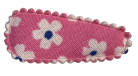 kniphoesje katoen roze met wit/blauw bloemetje 3 cm