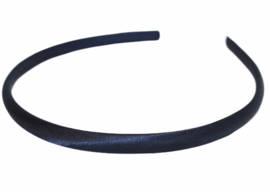 Diadeem / Haarband 10 mm satijn kleur marineblauw