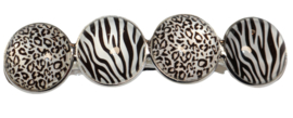 French barette haarclip zilver panter/zebra  +/- 9 cm