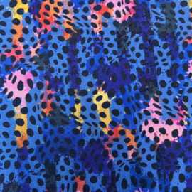 Tricot digitale print : dots & colours blue (Stenzo) per 25 cm