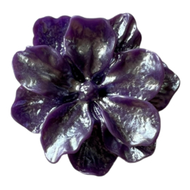 Flatback bloemetje met glans 24 mm lila/paars