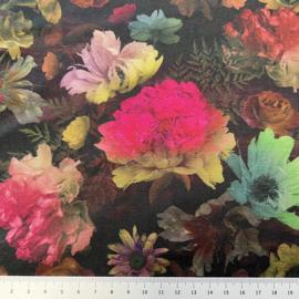 Tricot digitale print: Fancy flowers (Stenzo) per 25 cm