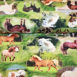 Digitale print tricot: PONIES, per 25 cm