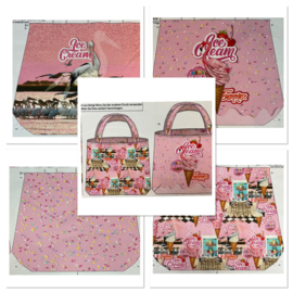 Canvas paneel kindertasje(s): Pink diner 75x150 cm Stenzo