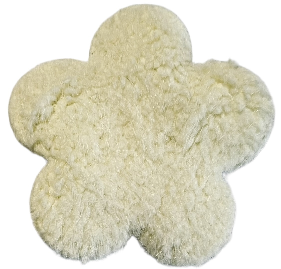 Pluche bloem 55mm vanille