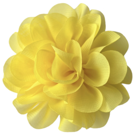 Stoffen bloem +/- 10 cm zonnig geel