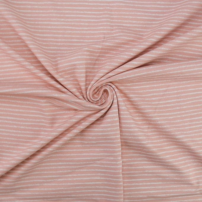 Tricot: striped pink/white, per 25 cm