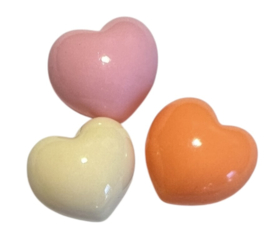 Flatback hartje 11x13 mm, creme
