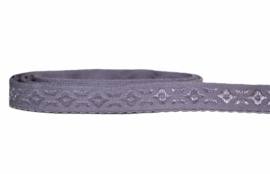 Elastische biaisband jacquard met schulprandje (vouwkant) lavendel 10mm per 0,5 meter