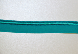 Elastisch paspelband glans/mat turquoise per 0,5 meter
