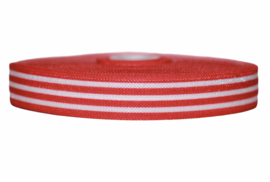 Elastisch biaisband rood-wit gestreept 16 mm, per 0,5 m