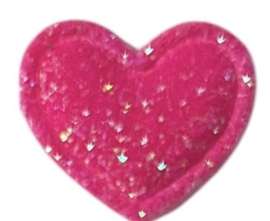 Hartje glitters 15x18 mm fuchsia