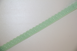Elastische biaisband met schulprandje (vouwkant) zachtgroen 10mm per 0,5 meter