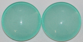 Glas flatback cabochon 12mm zachtblauw per 2 stuks