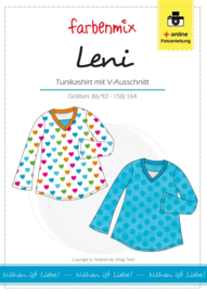 Farbenmix papier patroon shirt met V-hals Leni  86/92 -158/164