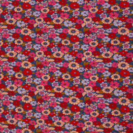 Tricot: Jona blauw gebloemd (Swafing), per 25 cm