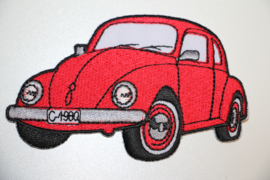 Applicatie VW Kever rood 9,5 x  6 cm