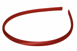 Diadeem / Haarband 7 mm satijn kleur helderrood