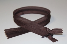 Blinde rits 40cm donkerbruin
