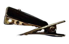 Alligator haarspeldje rond puntje 23 mm light gold, per stuk