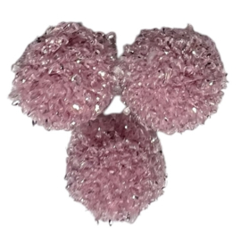 Pom pom 10 mm lila/roze glitter