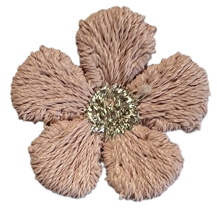 Geborduurd bloemetje oudroze 20 mm