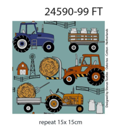 French Terry tricot (digitale print): Farm life, per 25 cm
