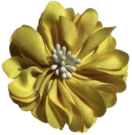 Stoffen bloem 5 cm geel